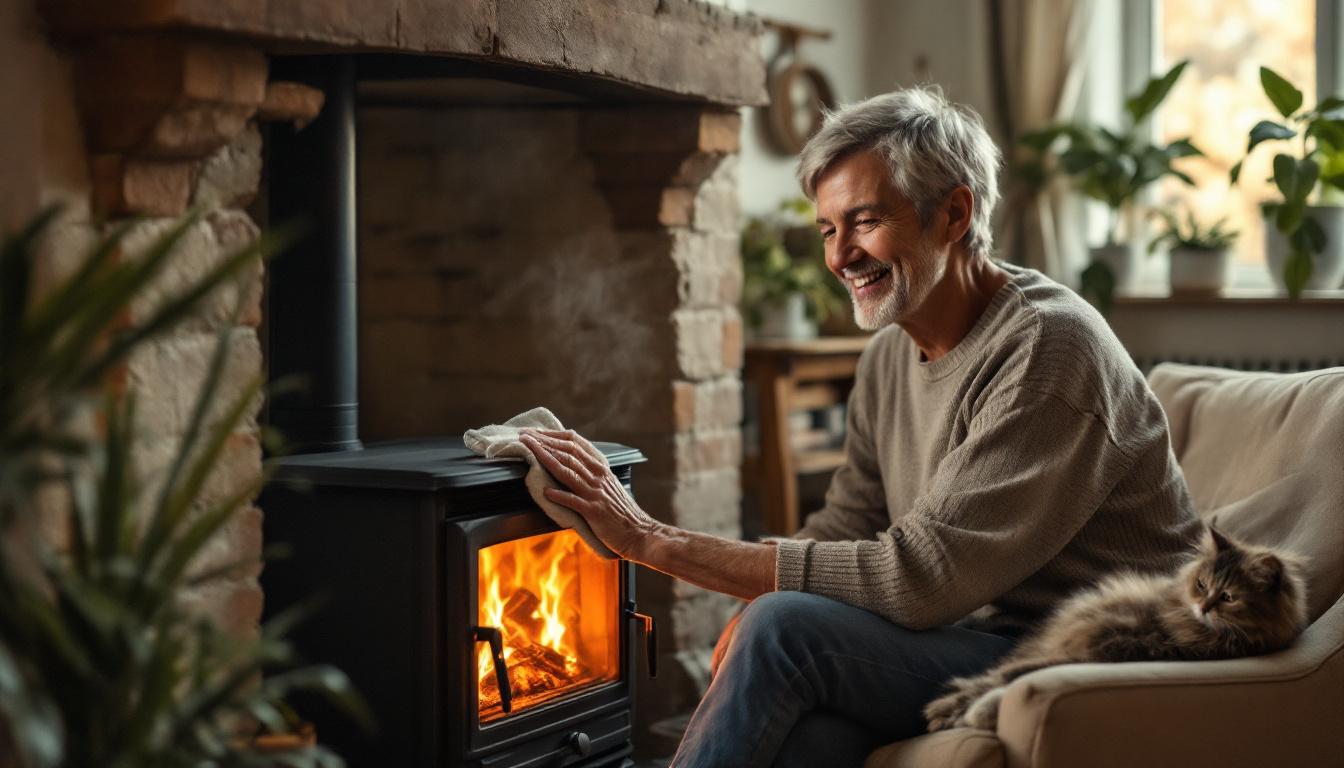 verwijder roetaanslag op uw kachel snel en eenvoudig met dit natuurlijke middel. effectieve reiniging in enkele seconden voor een schone en glanzende kachel.