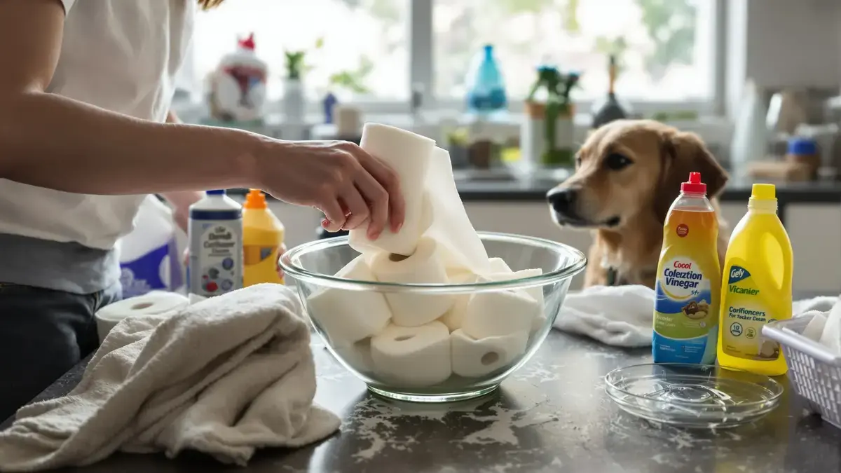 Een eenvoudig mengsel van toiletpapier en azijn kan uw dure schoonmaakmiddelen vervangen.