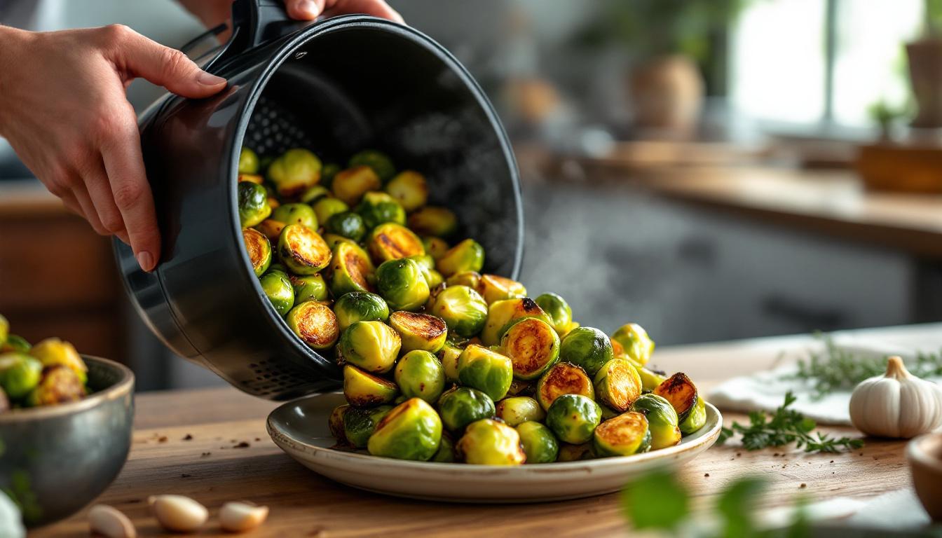 ontdek hoe je met de airfryer spruitjes bereidt met de perfecte bite en heerlijke karamellisatie voor een smakelijk en gezond gerecht.